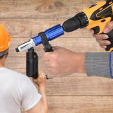 Maxbell Electric Rivet Adapter Cordless Handy Upgrade Accessory Attachment for Pipes with 3 nut