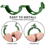 Maxbell 100x Trellis Clips Vegetables Tomatoes Vine Clips for Garden Climbing Plants Green