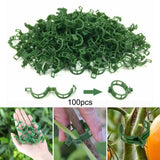 Maxbell 100x Trellis Clips Vegetables Tomatoes Vine Clips for Garden Climbing Plants Green