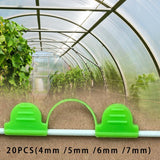Maxbell 20Pcs Film Netting Rod Clip Greenhouse Film Clamps for Fixing Garden Farming 4mm