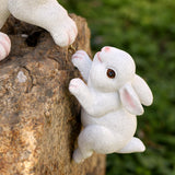 Maxbell 2Pcs Rabbit Garden Statue Animal Figurines for Outdoor Backyard Fairy Garden