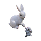 Maxbell 2Pcs Rabbit Garden Statue Animal Figurines for Outdoor Backyard Fairy Garden