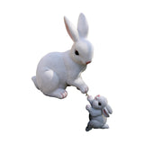 Maxbell 2Pcs Rabbit Garden Statue Animal Figurines for Outdoor Backyard Fairy Garden