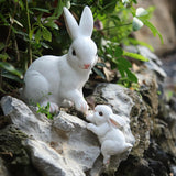 Maxbell 2Pcs Rabbit Garden Statue Animal Figurines for Outdoor Backyard Fairy Garden