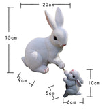 Maxbell 2Pcs Rabbit Garden Statue Animal Figurines for Outdoor Backyard Fairy Garden