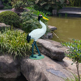 Maxbell Outdoor Garden Art Sculptures Crane Miniature for Porch Fairy Garden Desktop 25cm