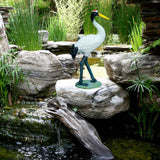 Maxbell Outdoor Garden Art Sculptures Crane Miniature for Porch Fairy Garden Desktop 25cm