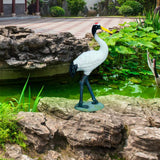 Maxbell Outdoor Garden Art Sculptures Crane Miniature for Porch Fairy Garden Desktop 25cm