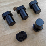 Maxbell Bench Dog Stops Aluminum Alloy Black Clamp Peg Stoppers for 19/20mm Dog Hole L:20MM