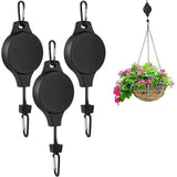 Maxbell Plant Pulley Hanger Hanging Retractable Plant Hanger for Garage garden black