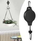 Maxbell Plant Pulley Hanger Hanging Retractable Plant Hanger for Garage garden black