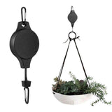 Maxbell Plant Pulley Hanger Hanging Retractable Plant Hanger for Garage garden black