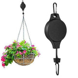 Maxbell Plant Pulley Hanger Hanging Retractable Plant Hanger for Garage garden black