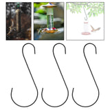 Maxbell 3Pcs S Shaped Hummingbird Feeder Hook Bird Cage Hanger for Garden Patio Home black
