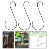 Maxbell 3Pcs S Shaped Hummingbird Feeder Hook Bird Cage Hanger for Garden Patio Home black
