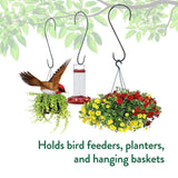 Maxbell 3Pcs S Shaped Hummingbird Feeder Hook Bird Cage Hanger for Garden Patio Home black