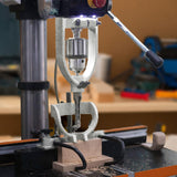 Maxbell Square Hole Drill Fixed Bracket for Drill Machine Woodworking Bench Mortiser White