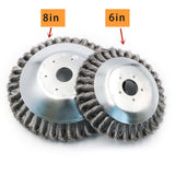 Maxbell Trimmer Head Cleaning Rotary Steel Wire Weeds Brush Head for Lawn Driveways