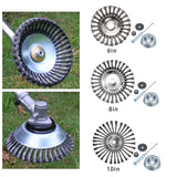 Maxbell Trimmer Head Cleaning Rotary Steel Wire Weeds Brush Head for Lawn Driveways