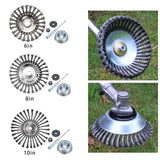 Maxbell Trimmer Head Cleaning Rotary Steel Wire Weeds Brush Head for Lawn Driveways