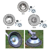 Maxbell Trimmer Head Cleaning Rotary Steel Wire Weeds Brush Head for Lawn Driveways