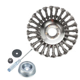 Maxbell Trimmer Head Cleaning Rotary Steel Wire Weeds Brush Head for Lawn Driveways