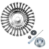 Maxbell Trimmer Head Cleaning Rotary Steel Wire Weeds Brush Head for Lawn Driveways