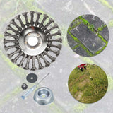 Maxbell Trimmer Head Cleaning Rotary Steel Wire Weeds Brush Head for Lawn Driveways