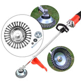 Maxbell Trimmer Head Cleaning Rotary Steel Wire Weeds Brush Head for Lawn Driveways