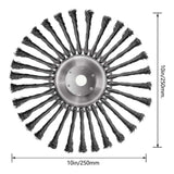 Maxbell Trimmer Head Cleaning Rotary Steel Wire Weeds Brush Head for Lawn Driveways