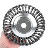 Maxbell Trimmer Head Cleaning Rotary Steel Wire Weeds Brush Head for Lawn Driveways