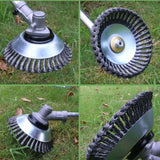 Maxbell Trimmer Head Cleaning Rotary Steel Wire Weeds Brush Head for Lawn Driveways