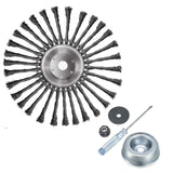 Maxbell Trimmer Head Cleaning Rotary Steel Wire Weeds Brush Head for Lawn Driveways
