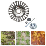 Maxbell Trimmer Head Cleaning Rotary Steel Wire Weeds Brush Head for Lawn Driveways