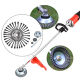 Maxbell Trimmer Head Cleaning Rotary Steel Wire Weeds Brush Head for Lawn Driveways