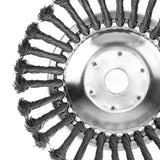 Maxbell 8" Wire Wheel Brush Disc Trimmer Head Dusting for Rust Removal Grass Removal