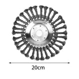 Maxbell 8" Wire Wheel Brush Disc Trimmer Head Dusting for Rust Removal Grass Removal