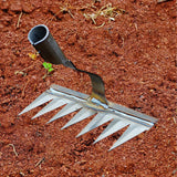 Maxbell Weeding Rake Traditional Hoe Gardening Tool for Soil Loosening Backyard 7 Tine