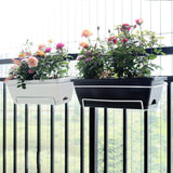 Maxbell Vegetable Flower Planter with Shelf Window Flower Box for Balcony Rail Porch Light gray