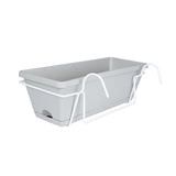 Maxbell Vegetable Flower Planter with Shelf Window Flower Box for Balcony Rail Porch Light gray