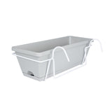 Maxbell Vegetable Flower Planter with Shelf Window Flower Box for Balcony Rail Porch Light gray