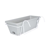 Maxbell Vegetable Flower Planter with Shelf Window Flower Box for Balcony Rail Porch Light gray
