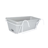 Maxbell Vegetable Flower Planter with Shelf Window Flower Box for Balcony Rail Porch Light gray