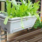 Maxbell Vegetable Flower Planter with Shelf Window Flower Box for Balcony Rail Porch Light gray