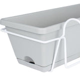 Maxbell Vegetable Flower Planter with Shelf Window Flower Box for Balcony Rail Porch Light gray
