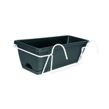 Maxbell Vegetable Flower Planter with Shelf Window Flower Box for Balcony Rail Porch dark green