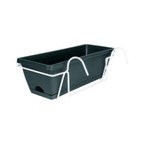 Maxbell Vegetable Flower Planter with Shelf Window Flower Box for Balcony Rail Porch dark green