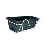 Maxbell Vegetable Flower Planter with Shelf Window Flower Box for Balcony Rail Porch dark green