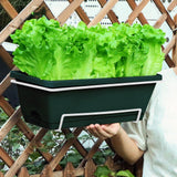 Maxbell Vegetable Flower Planter with Shelf Window Flower Box for Balcony Rail Porch dark green