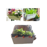 Maxbell Vegetable Flower Planter with Shelf Window Flower Box for Balcony Rail Porch Light Green